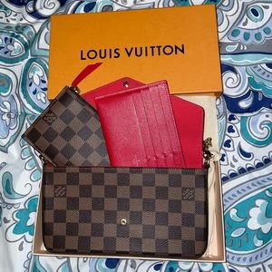 Louis Vuitton Brown and Red Crossbody Bag